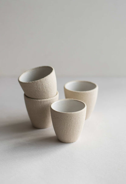 Handmade Stoneware Espresso Cup and White Glaze