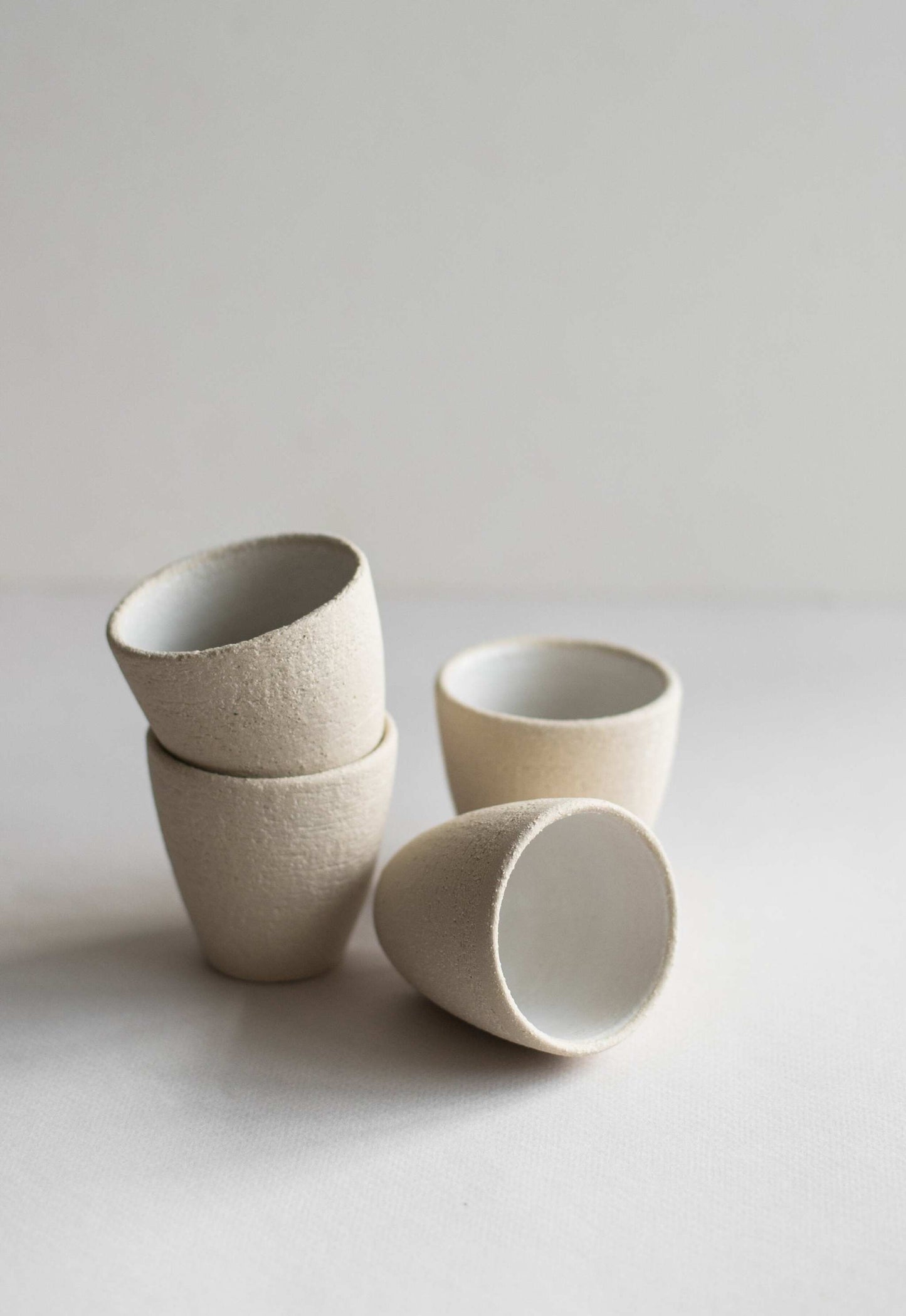 Handmade Stoneware Espresso Cup and White Glaze