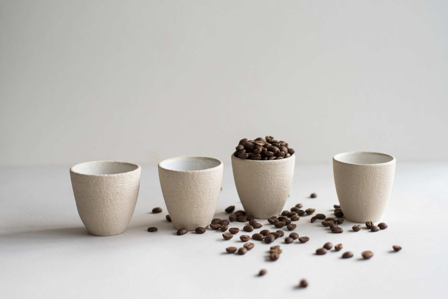 Handmade Stoneware Espresso Cup and White Glaze
