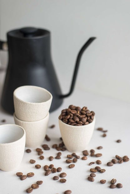 Handmade Stoneware Espresso Cup and White Glaze