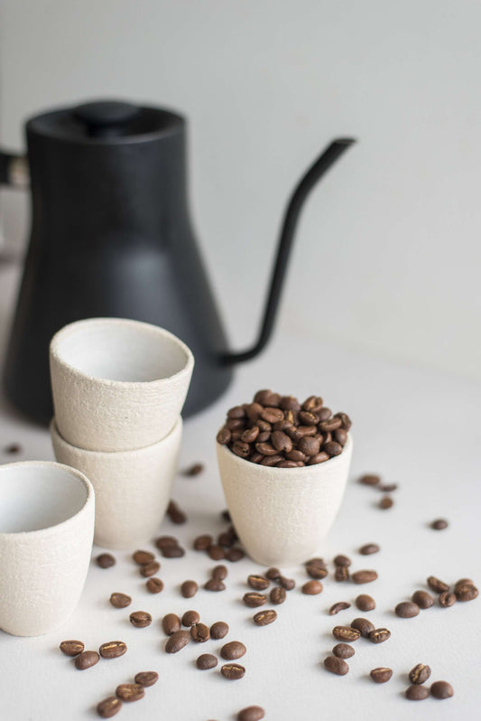 Handmade Stoneware Espresso Cup and White Glaze