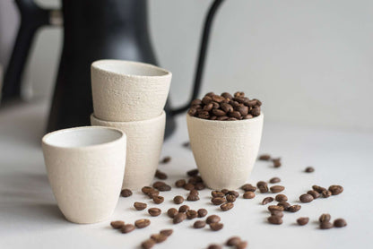 Handmade Stoneware Espresso Cup and White Glaze