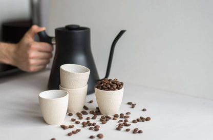 Handmade Stoneware Espresso Cup and White Glaze