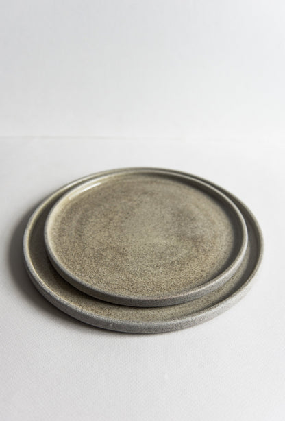 Textured Concrete Style Stoneware Dinner Plates