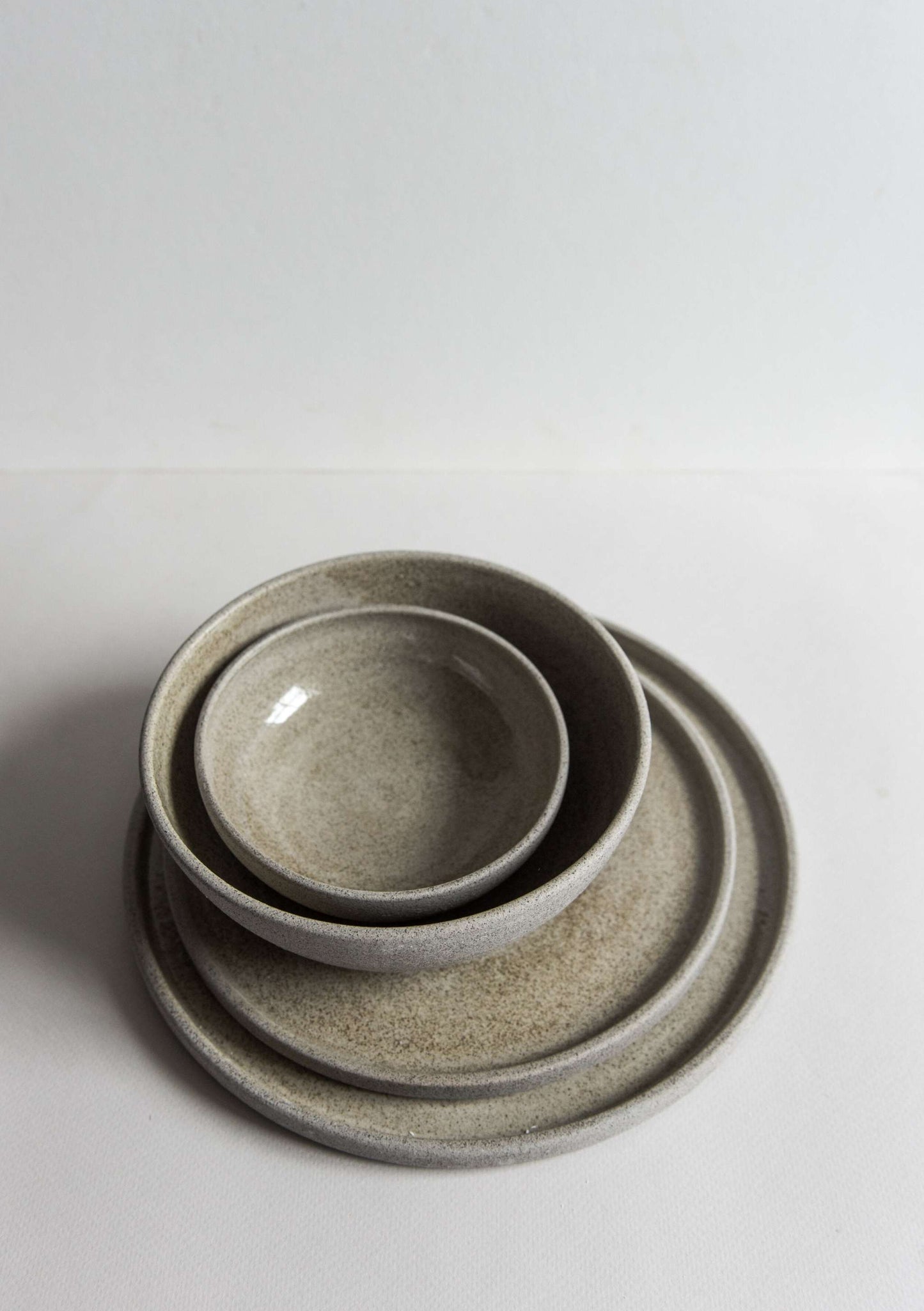 Textured Concrete Style Stoneware Dinner Plates