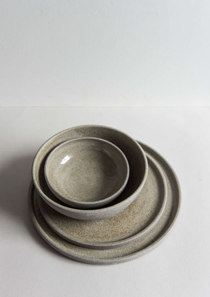 Textured Concrete Style Stoneware Dinner Plates