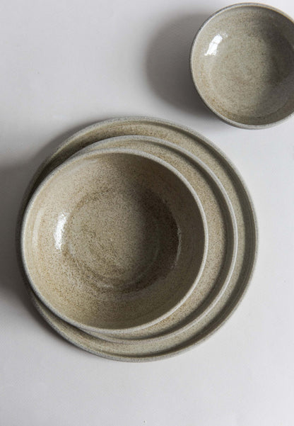 Textured Concrete Style Stoneware Dinner Plates