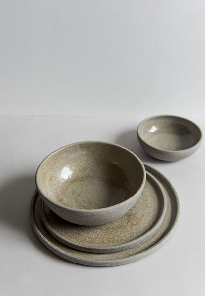 Textured Concrete Style Stoneware Dinner Plates