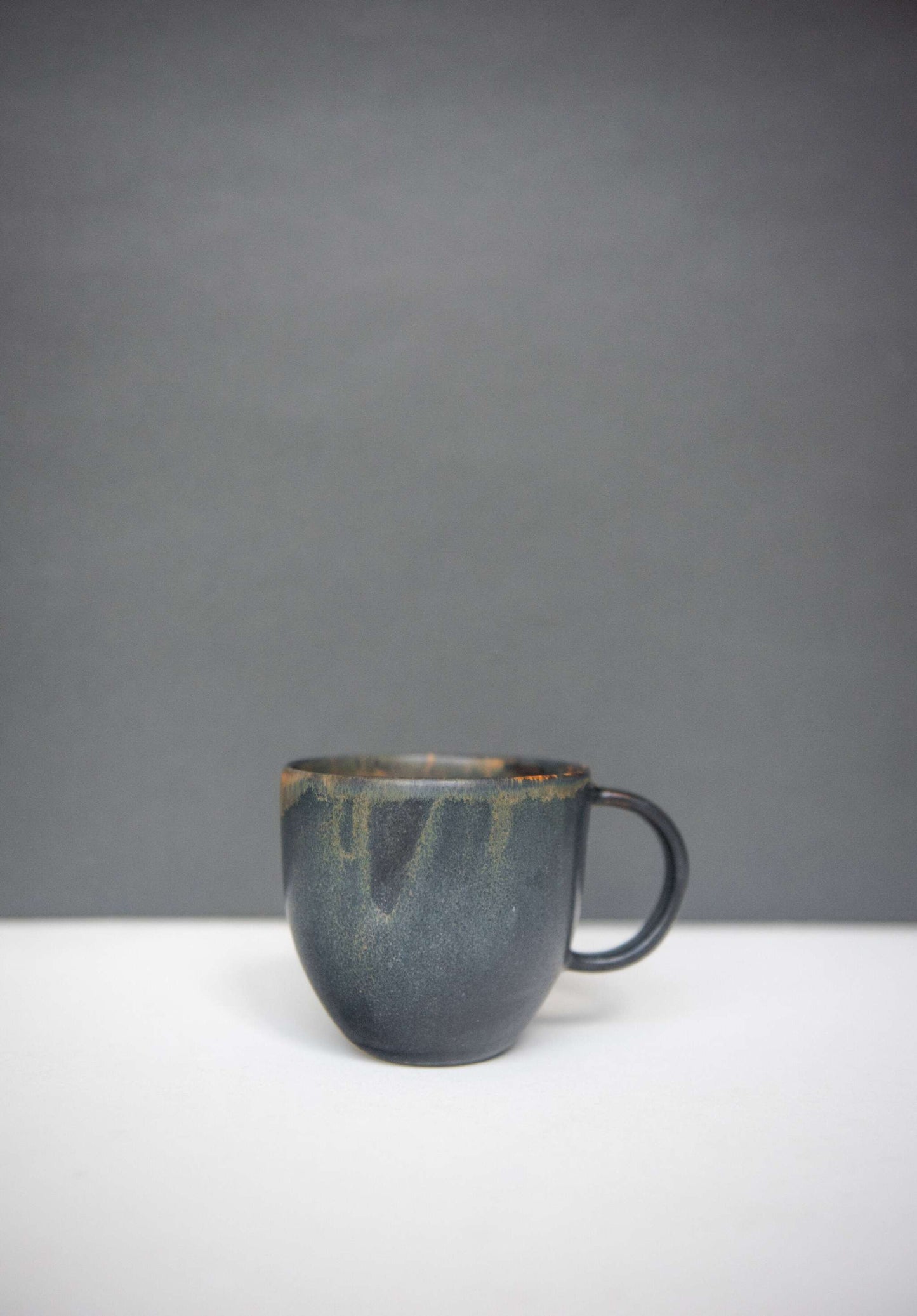Modern Rust Stoneware Coffee Mug With Handle