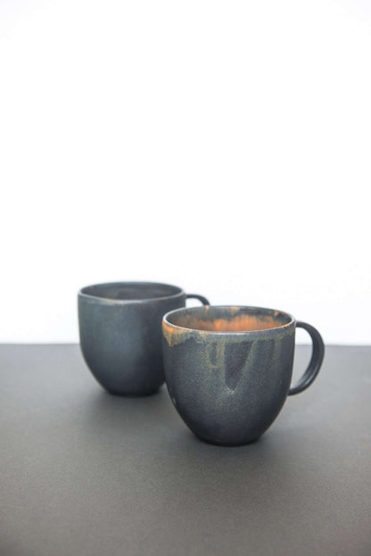 Modern Rust Stoneware Coffee Mug With Handle