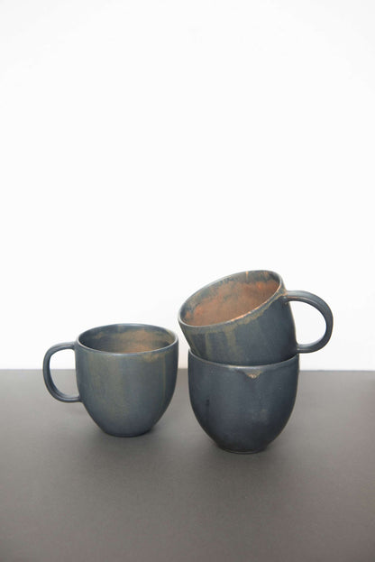 Modern Rust Stoneware Coffee Mug With Handle
