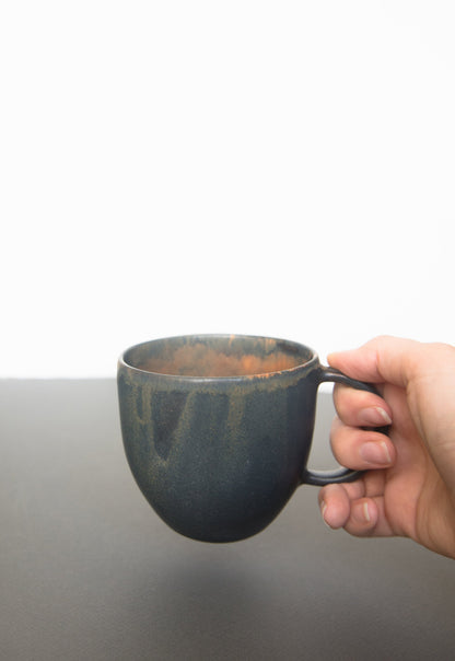 Modern Rust Stoneware Coffee Mug With Handle