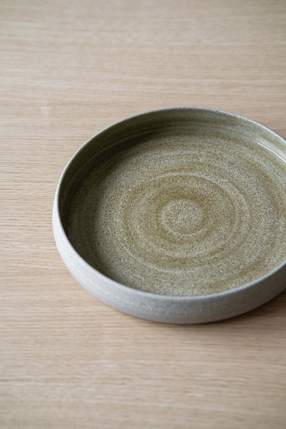 Handmade stoneware dinner plate with high sides in concrete glaze by Creating Comfort on Tampa Home & Garden Store