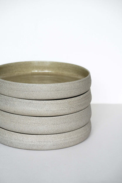 Concrete stoneware dinner plates with high sides by Creating Comfort, gray glaze, 3-pack on Tampa Home & Garden Store