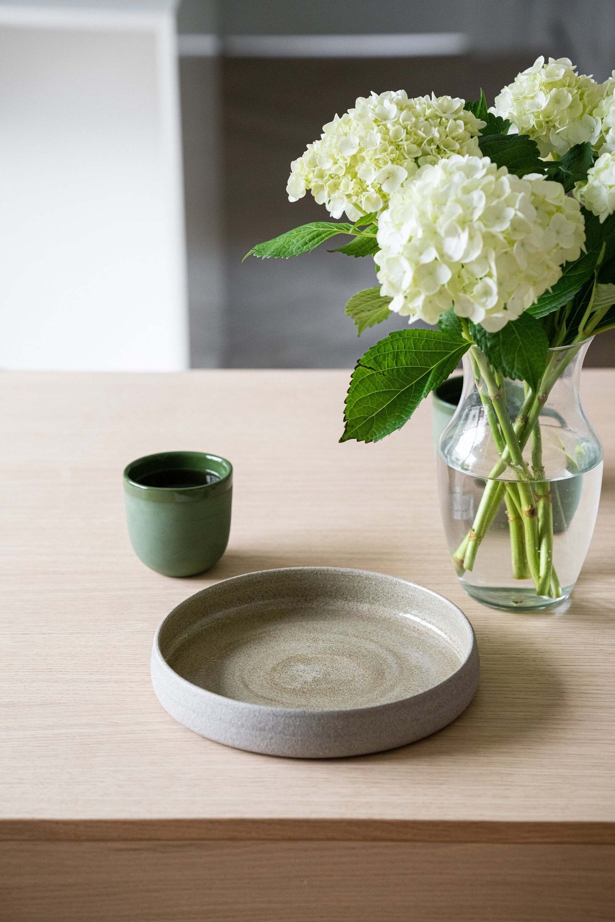 Handmade stoneware dinner plate with high sides in concrete glaze by Creating Comfort on Tampa Home & Garden Store