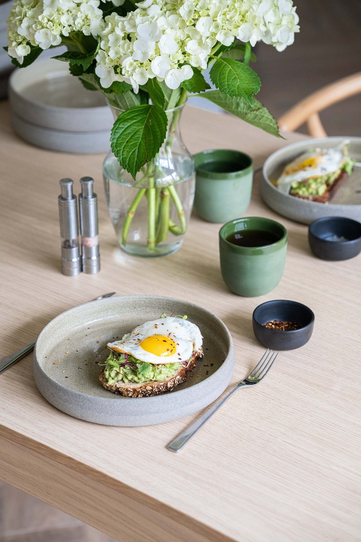 Handmade stoneware dinner plate with high sides in concrete gray on Tampa Home & Garden Store
