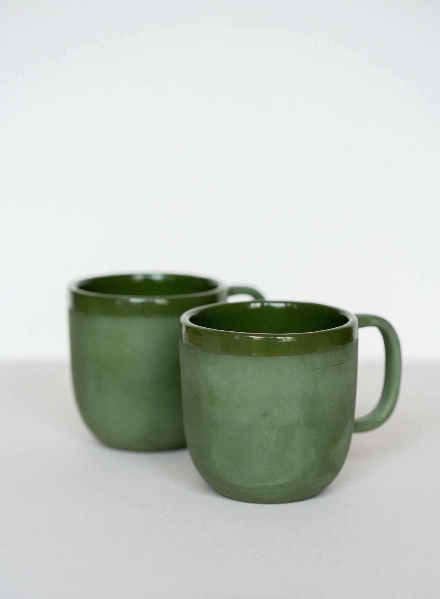 Green and Handmade Porcelain Polished Mug