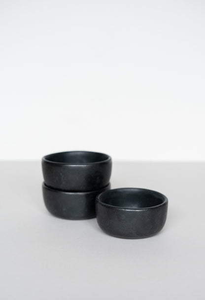 Black matte stoneware pinch bowl set of 2 by Creating Comfort, serveware on Tampa Home & Garden Store