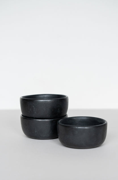Black matte stoneware pinch bowls set of 3 by Creating Comfort Serveware on Tampa Home & Garden Store