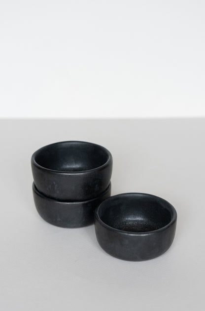 Pinch bowls in black matte stoneware, set of 3 on Tampa Home & Garden Store