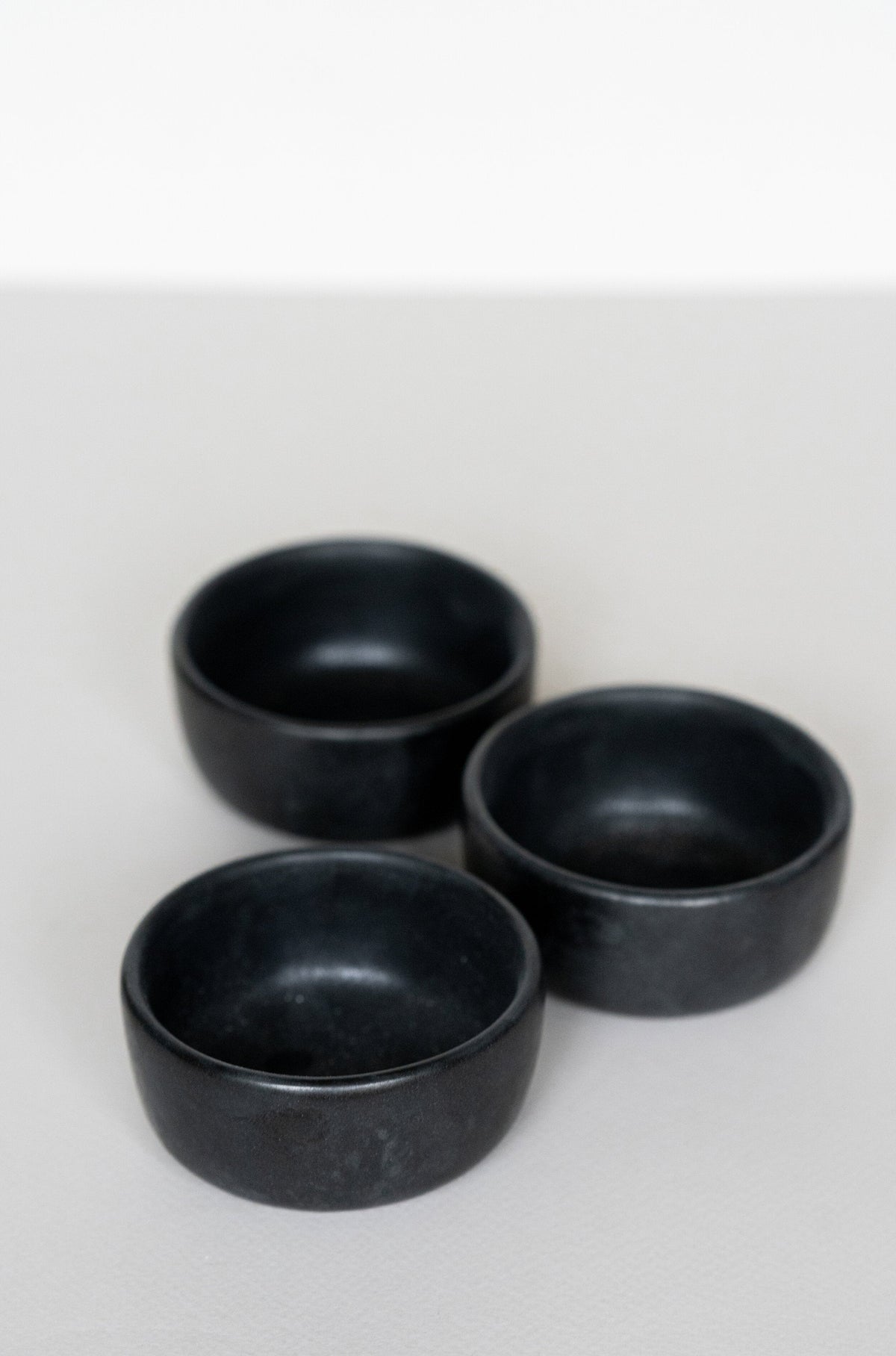 Black matte stoneware pinch bowls set of 4 for serving on Tampa Home & Garden Store