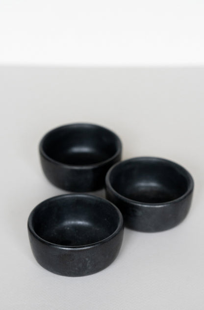 Black matte stoneware pinch bowls set of 4 for serving on Tampa Home & Garden Store