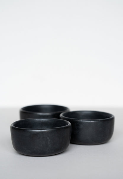 Black matte stoneware pinch bowls set of 4 by Creating Comfort serveware on Tampa Home & Garden Store