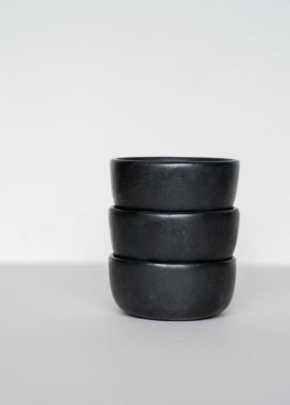 Black matte stoneware pinch bowls stack of 3 by CREATING COMFORT serveware on Tampa Home & Garden Store