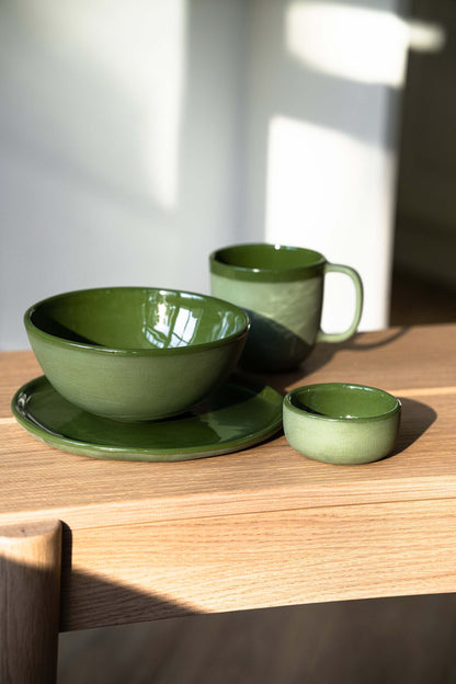 Handmade Green Porcelain Dinner Plate For Home