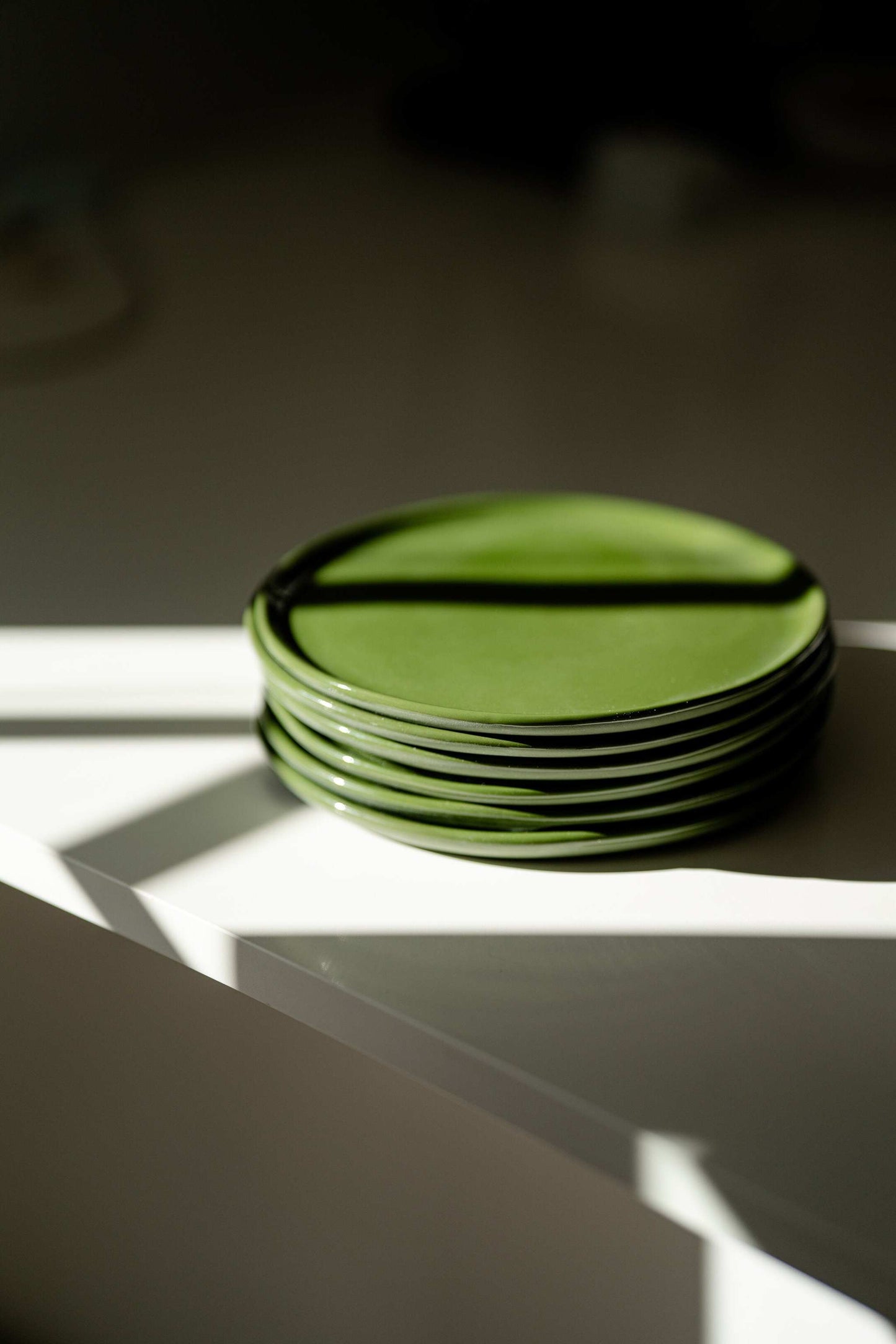 Handmade Green Porcelain Dinner Plate For Home