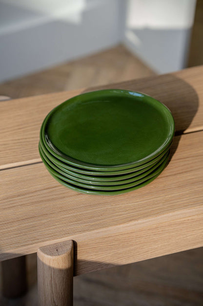 Handmade Green Porcelain Dinner Plate For Home