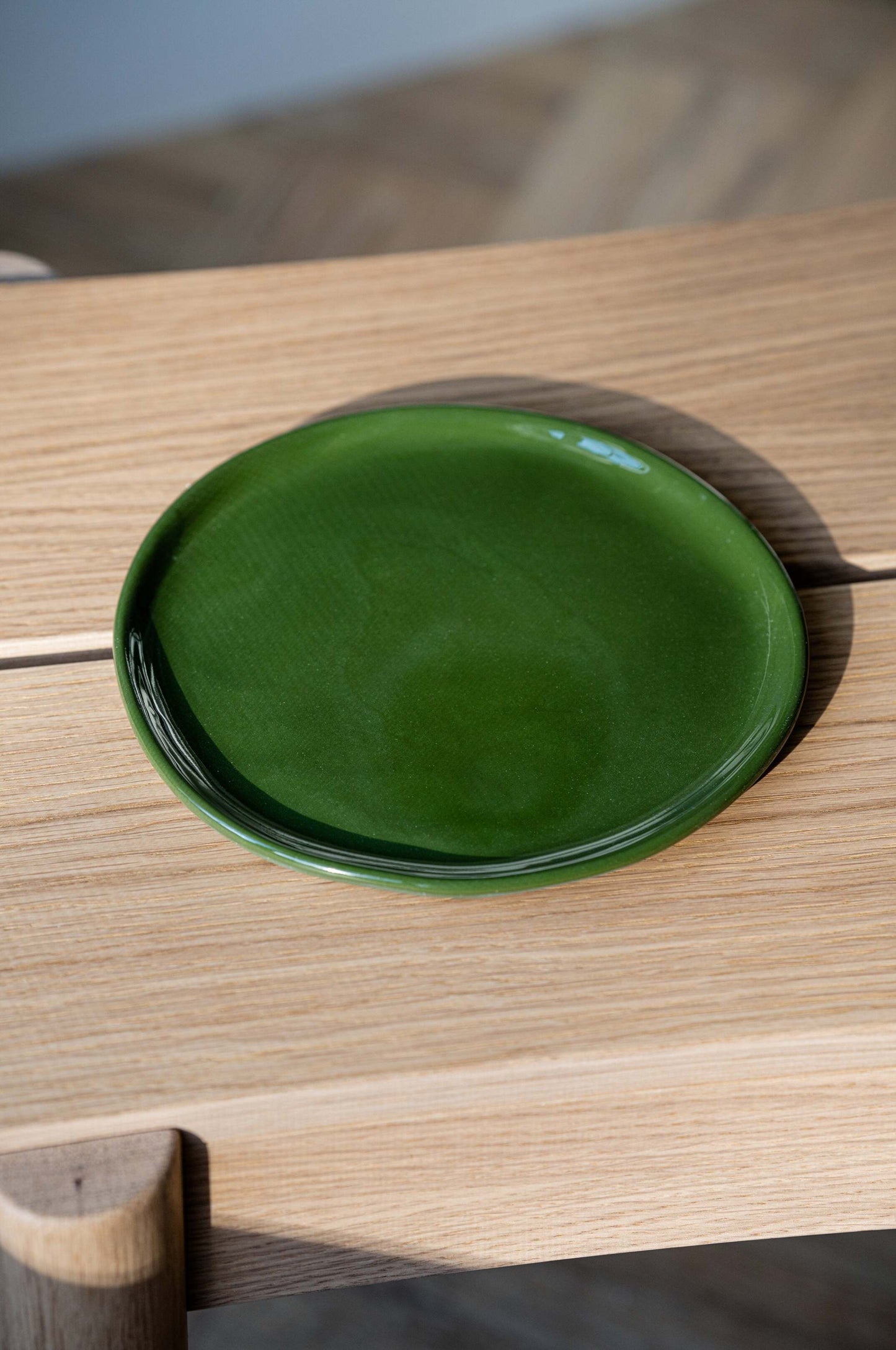 Handmade Green Porcelain Dinner Plate For Home