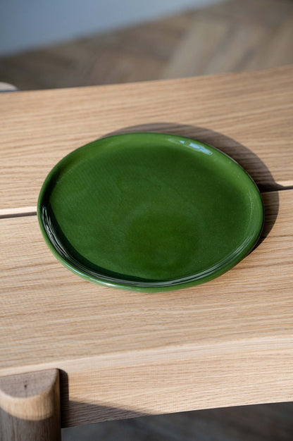 Handmade Green Porcelain Dinner Plate For Home