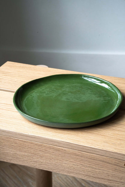 Handmade Green Porcelain Dinner Plate For Home