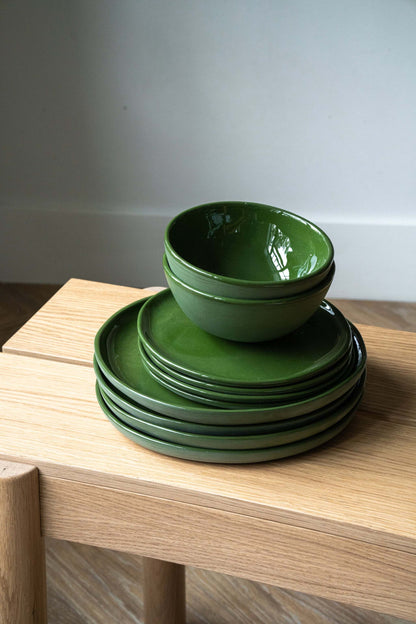 Handmade Green Porcelain Dinner Plate For Home