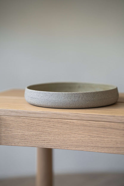 CREATING COMFORT stoneware salad plate with high sides in concrete gray on Tampa Home & Garden Store