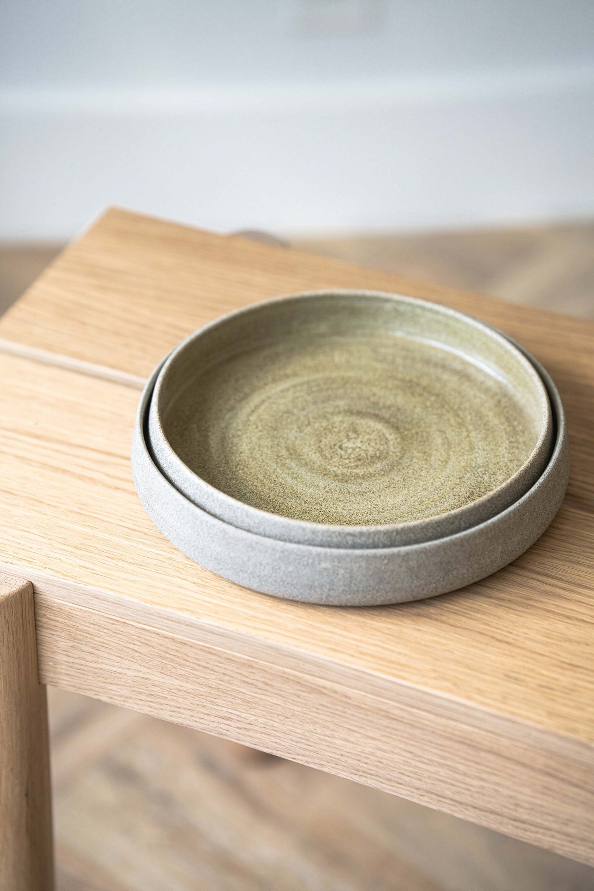Stoneware salad plates Concrete with high sides, set of 2 by Creating Comfort on Tampa Home & Garden Store