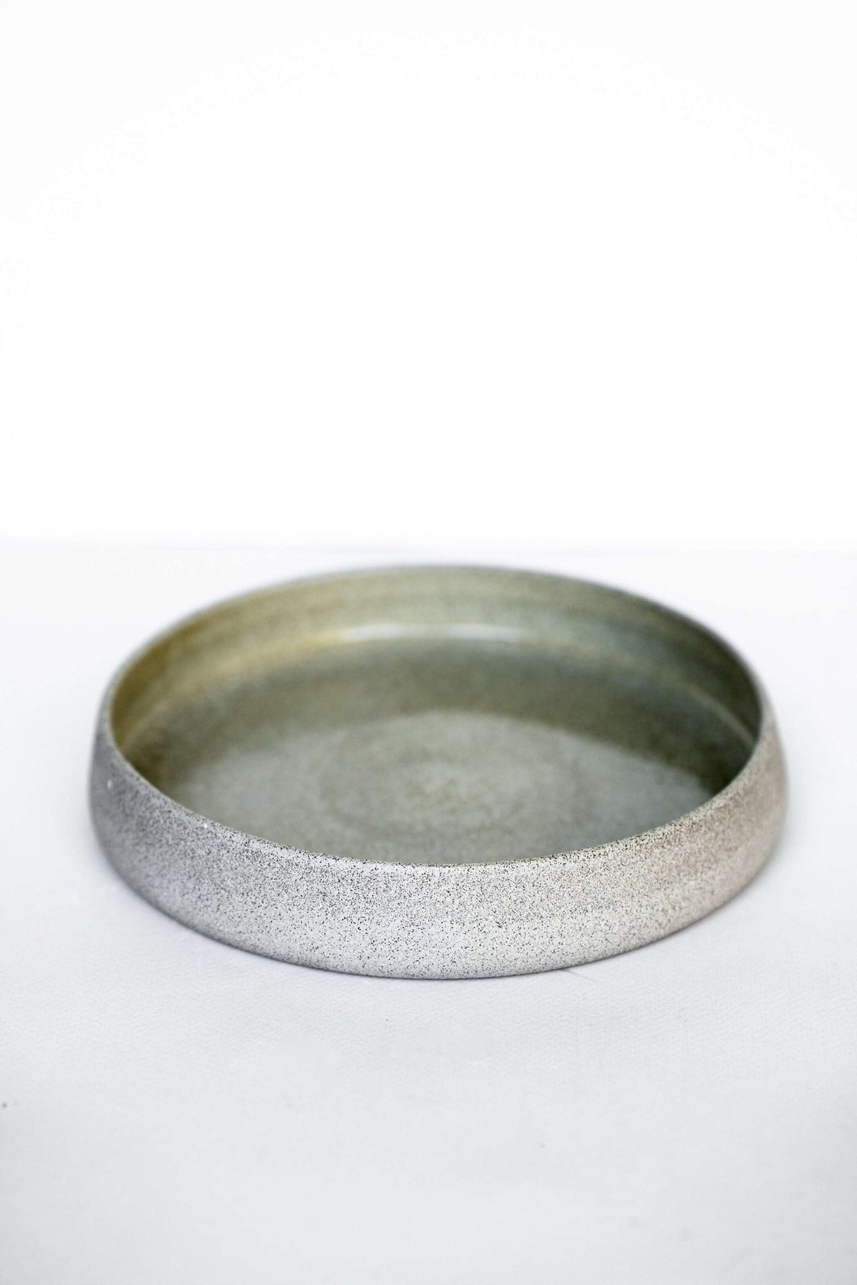 CREATING COMFORT stoneware salad plate Concrete with high sides, speckled grey on Tampa Home & Garden Store