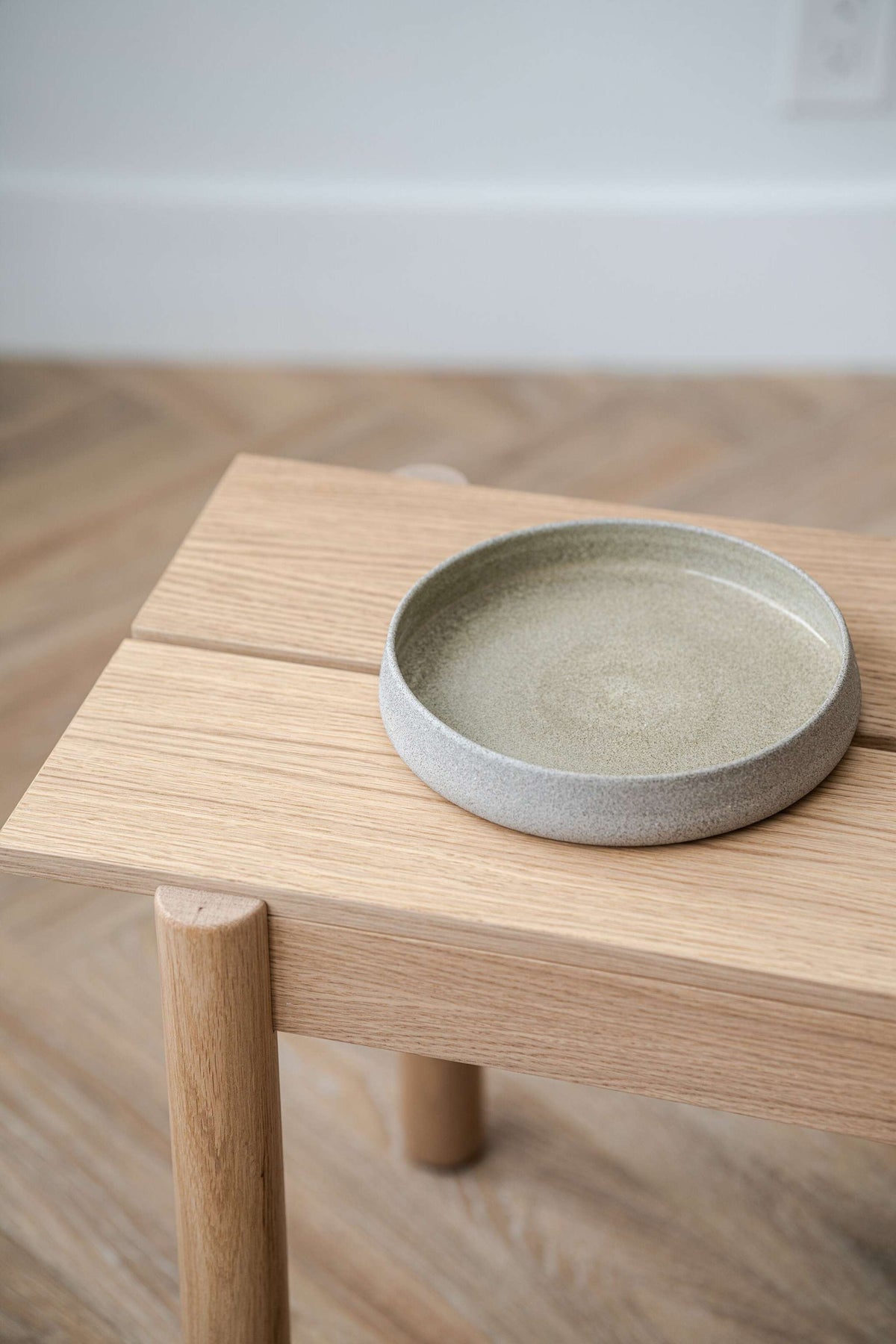 Stoneware salad plate with high sides in Concrete gray by Creating Comfort on Tampa Home & Garden Store