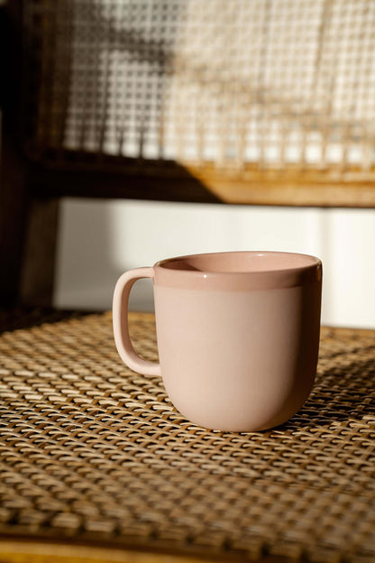 Elegant Powder Pink Coffee Mug and Glazed Finish