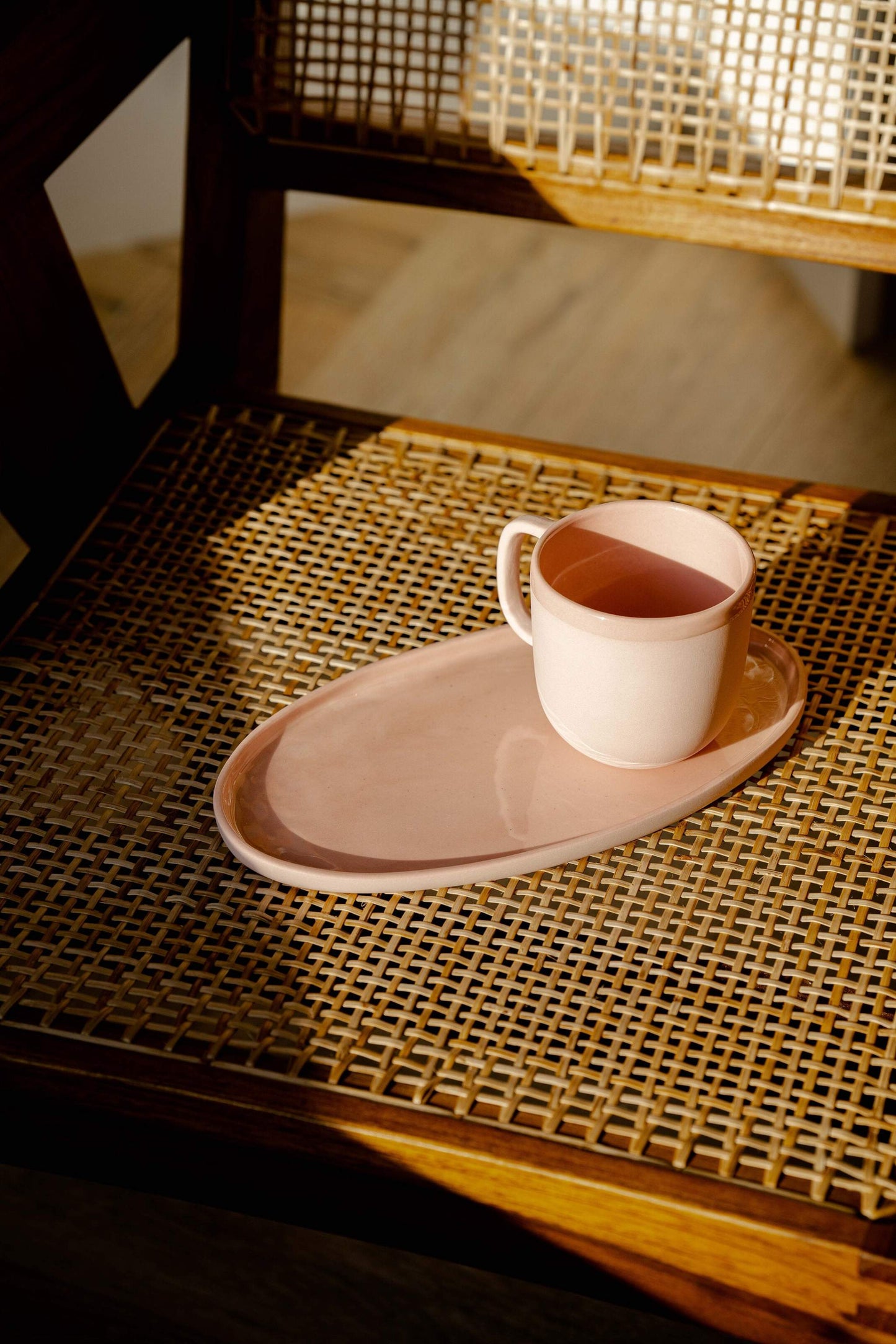 Elegant Powder Pink Coffee Mug and Glazed Finish