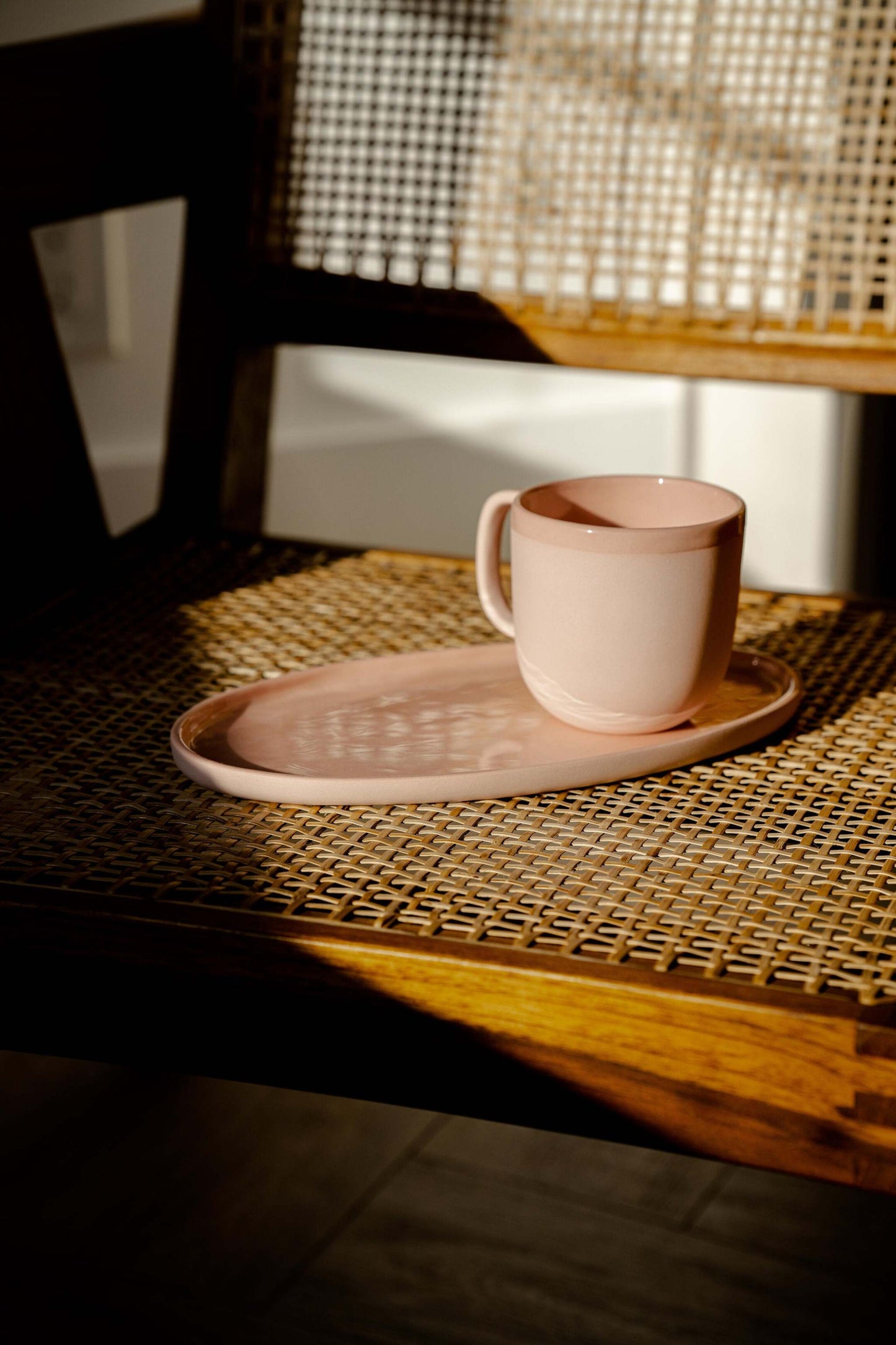 Elegant Powder Pink Coffee Mug and Glazed Finish