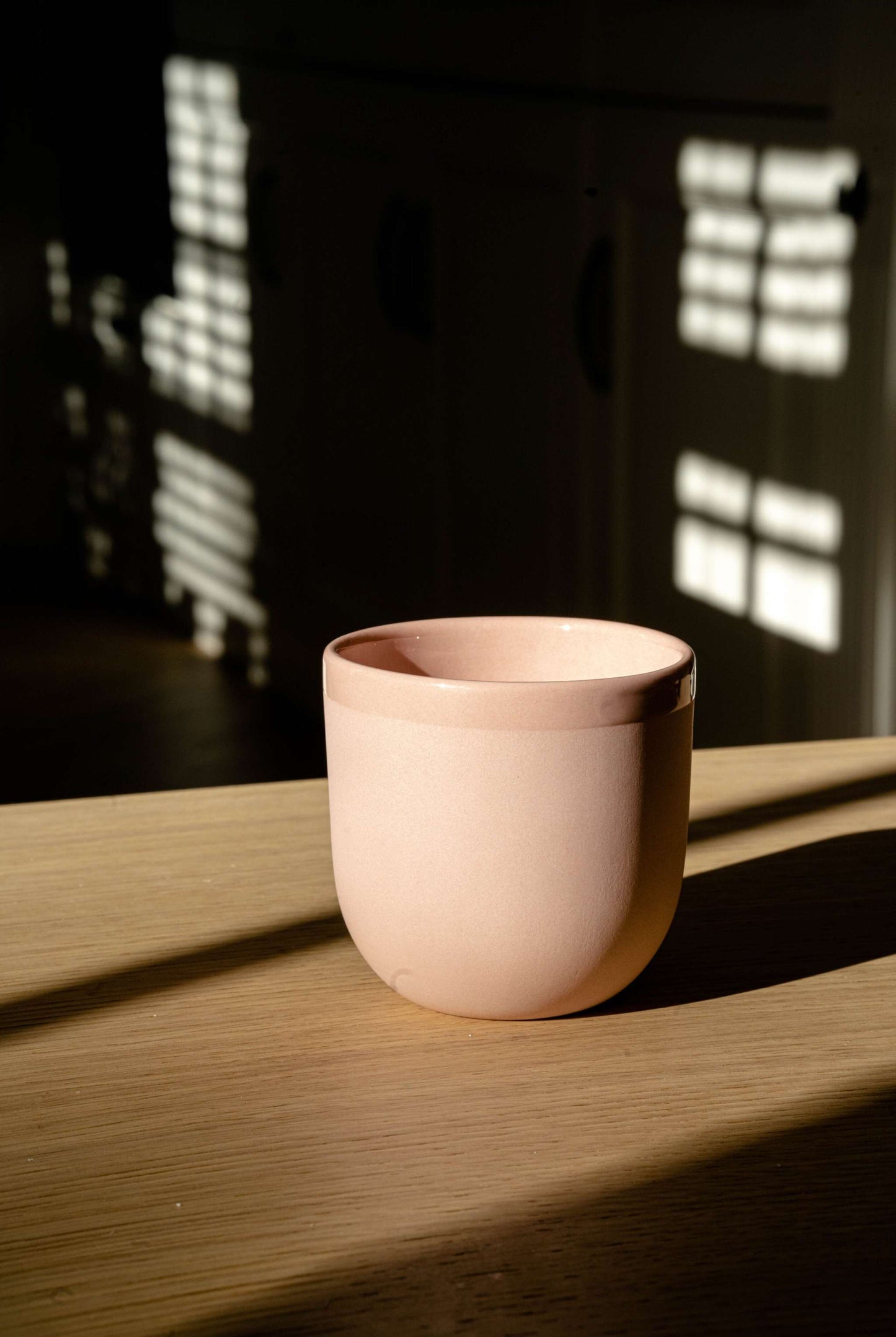Handmade Porcelain Coffee Cup In Powder Pink