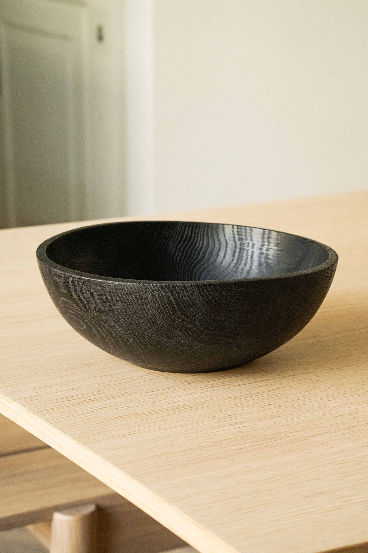 Hand-Carved large charred wood bowl by Creating Comfort with blackened wood finish on Tampa Home & Garden Store