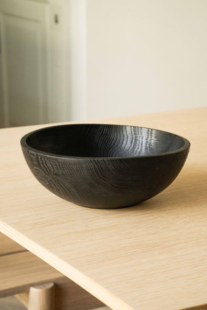 Hand-Carved large charred wood bowl by Creating Comfort with blackened wood finish on Tampa Home & Garden Store