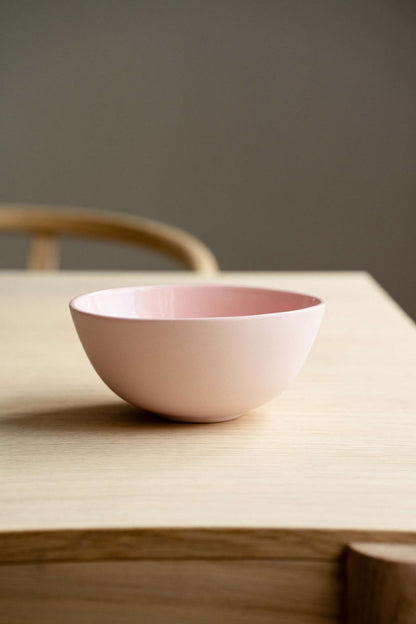 Handmade Porcelain and Powder Pink Dining Bowls