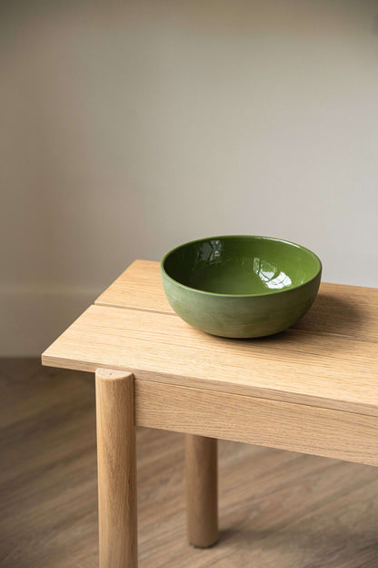 Handmade Green Porcelain Salad Bowl and Serving