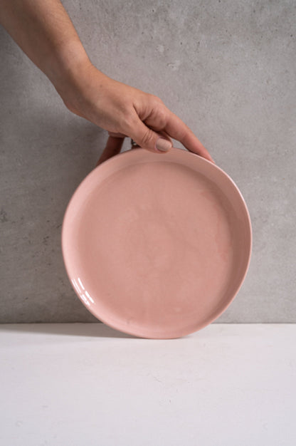 Handmade Porcelain Dinner Plates and Pink Set