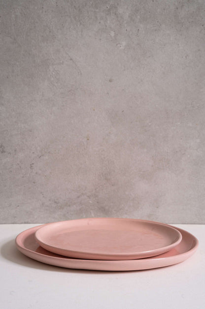 Handmade Porcelain Dinner Plates and Pink Set