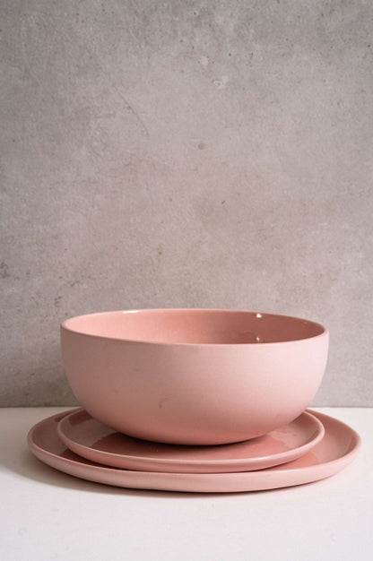 Handmade Porcelain Serving Bowl in Powder Pink